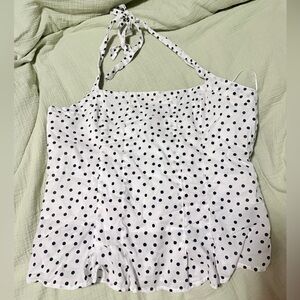 Hollister Black and White Polka Dot Camisole